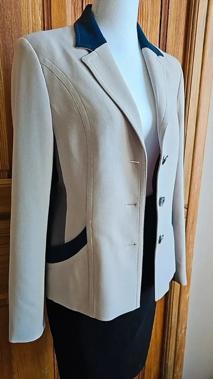 Blazer femme vintage bicolore - photo numéro 4