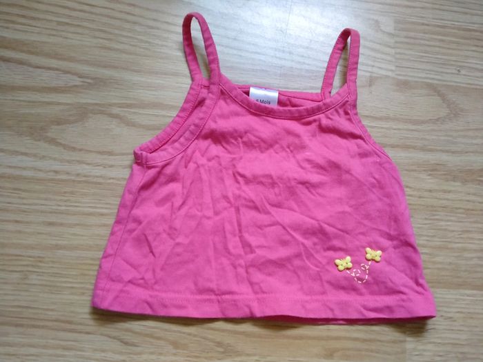 Ensemble débardeur rose et short en jean. Bébé 6 mois - photo numéro 2