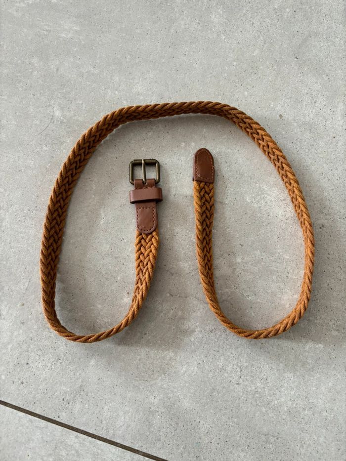 Ceinture tressée marron