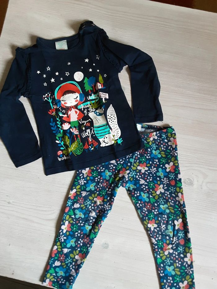 Ensemble fleurs lune chaperon rouge T. 2 ans (92cm)