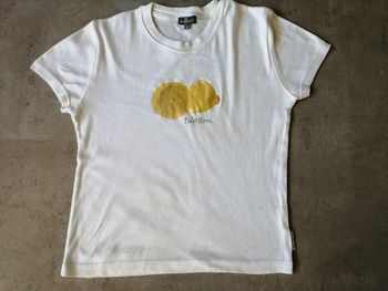 T-shirt blanc et jaune Taille M Naf Naf