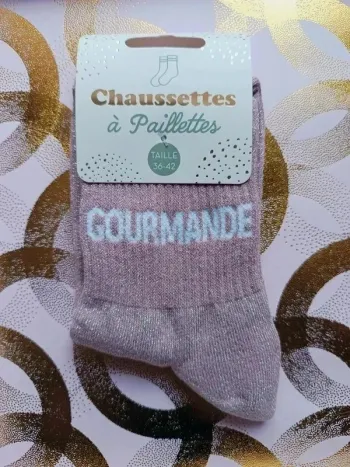 Chaussette à paillettes message