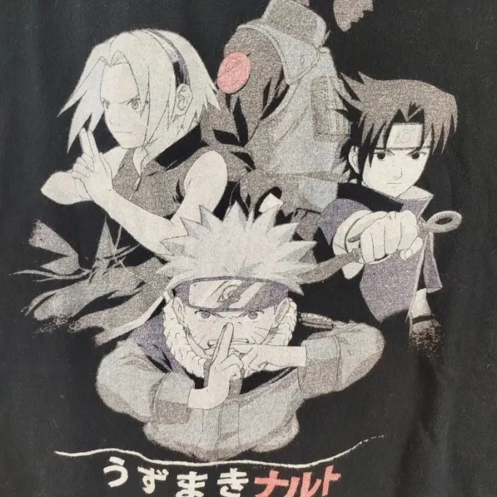 Lot de 2 t-shirts Naruto manga noir et blanc tailles XS et 12 ans A072 - photo numéro 3