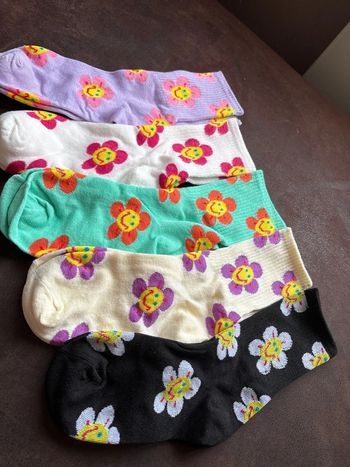 Lot de 5 paires de chaussettes fleurs
