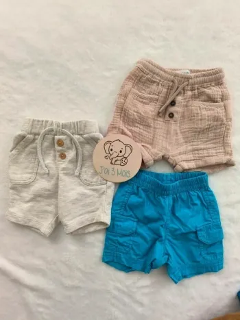 Lot de 3 shorts bébé 3 mois