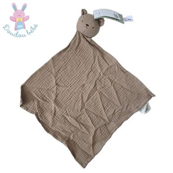 Doudou plat Ours lange tissu marron H&M