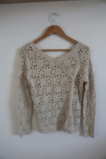C38 Pull Crochet Knitted & Knotted Taille S