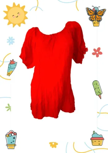 Haut transparent rouge