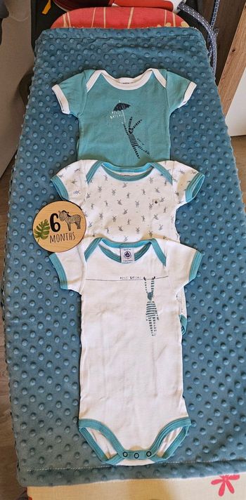 Lot 3 bodies Petit Bateau 6 mois