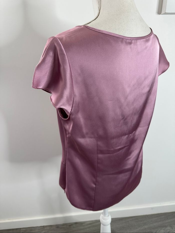 Blouse satinée lila rose Christine Laure T38 M - photo numéro 4