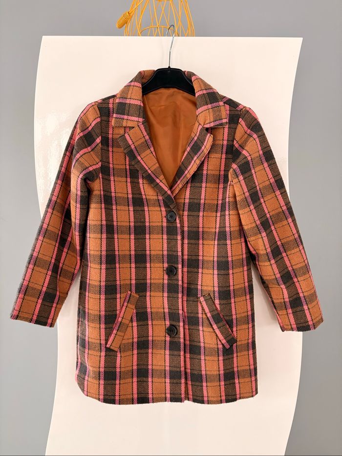 Manteau long carreau