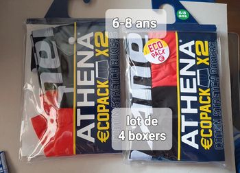 Lot n*1 lot 4 boxers athena 6-8 ans