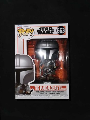 Figurine Funko Pop / The Mandalorian With Darksaber N°663 / Star Wars