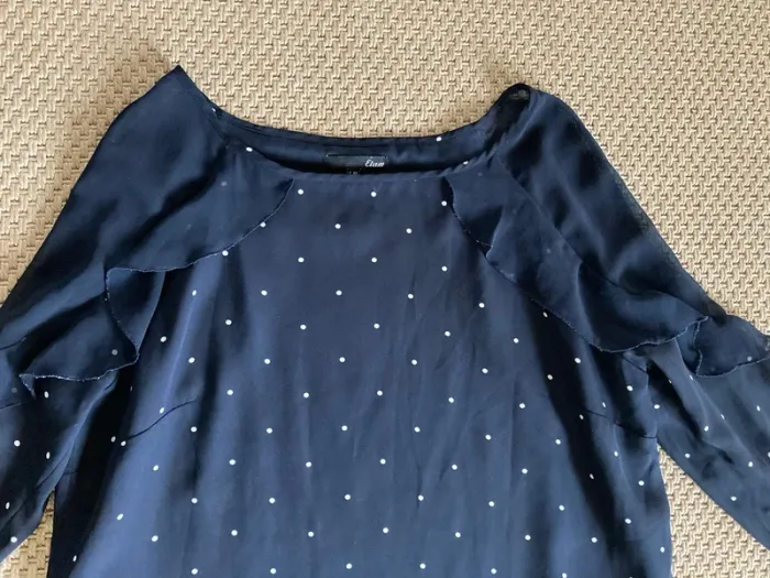 Blouse bleue plumetis - photo numéro 3