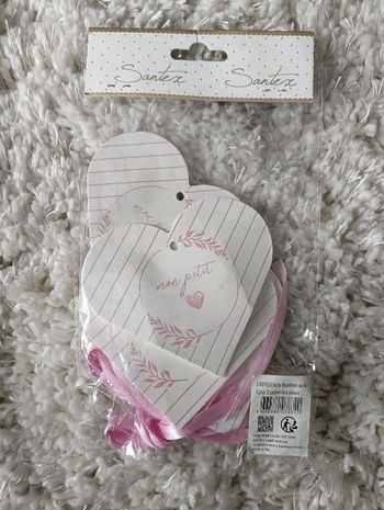 6 contenants à dragées santex en forme de coeur