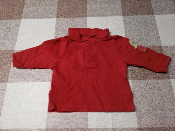 Polo rouge manches longues Disney Winnie 3 mois