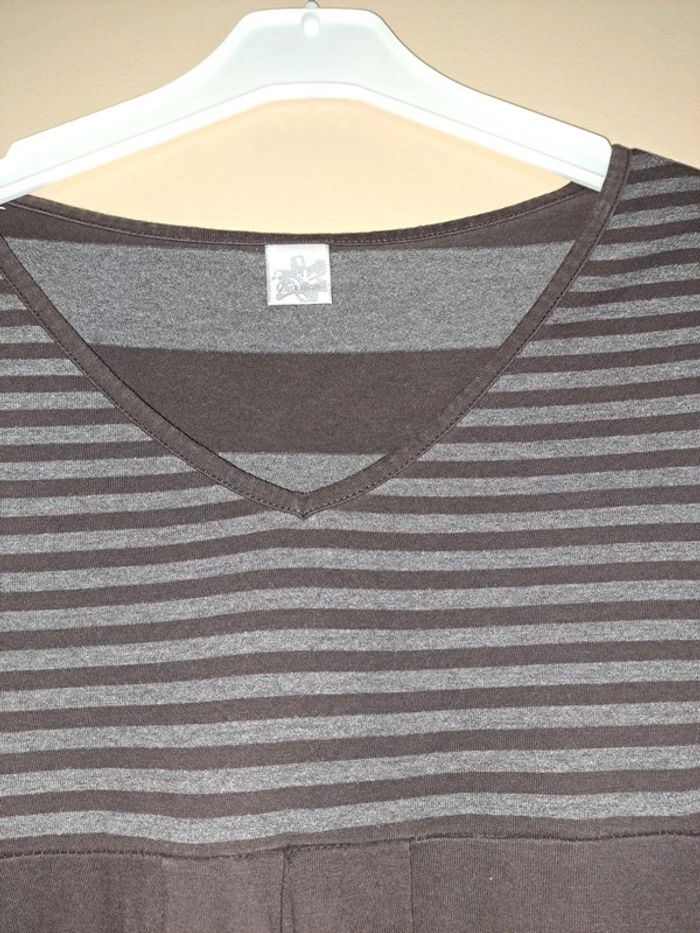 Jolie blouse camaïeu manche 40 longue femme marron tbe - photo numéro 3