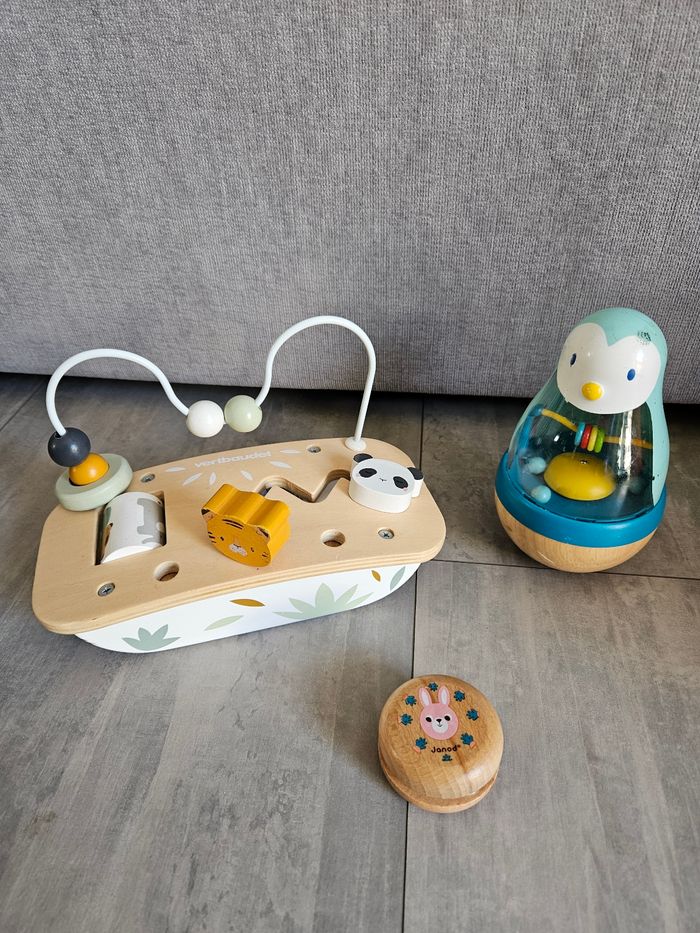 Lot de jouets d'éveils en bois Jabod Djeco vertbaudet lilliputiens - photo numéro 6