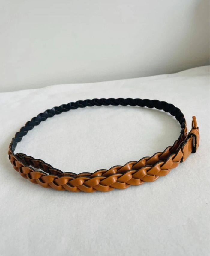👍 Ceinture Tressée. Marron clair . Ajustable. 36/40. - photo numéro 2