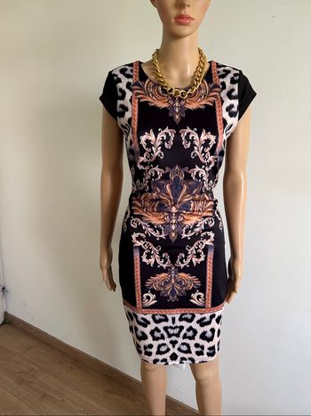 Robe noire et imprimée à manches courtes Louise Orop taille S jamais portée