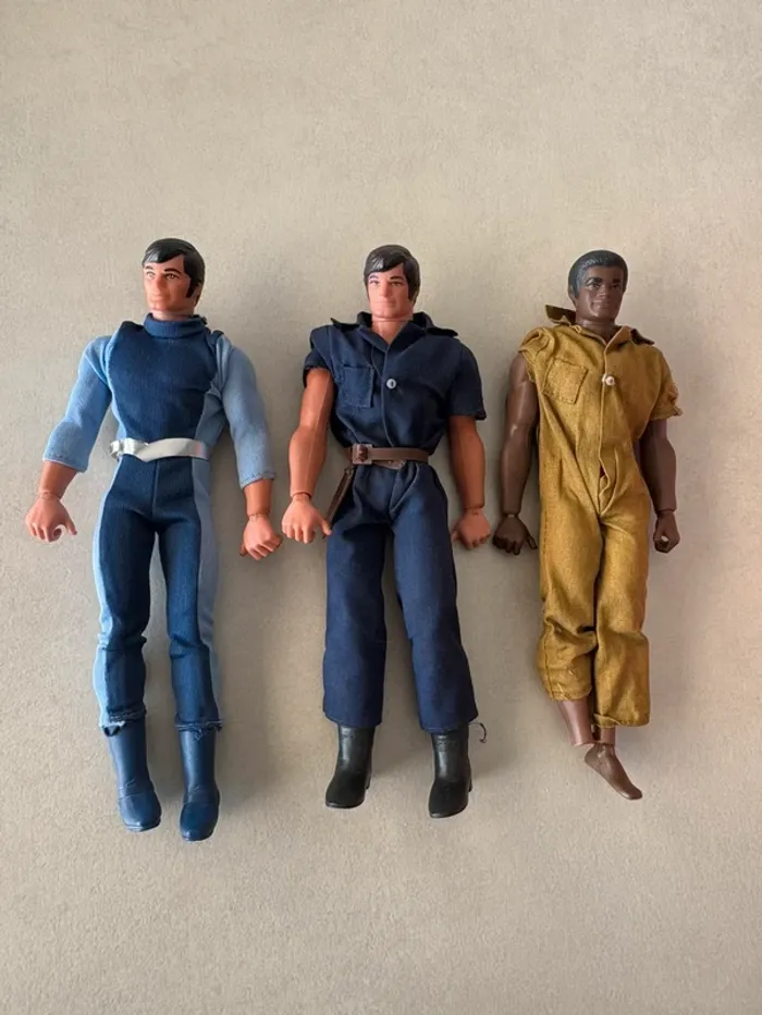 Lot de 3 figurines Big Jim de Mattel année 1971 vintage
