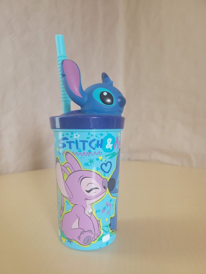 Verre gobelet avec paille Stitch - photo numéro 5