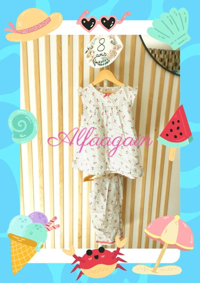 Pyjama okaidi 8ans été cerises