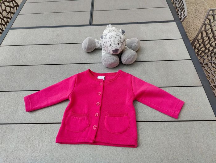 Gilet fushia fille 12 mois