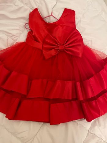 Robe de fête rouge tulle et satin