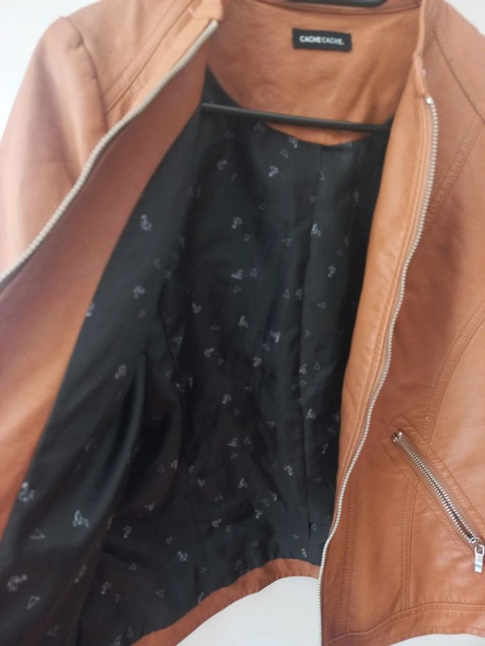 Veste droite zippée beige - photo numéro 7