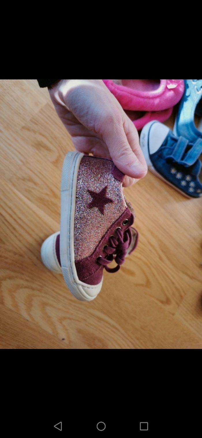 Chaussures violet-rose à paillettes - photo numéro 2