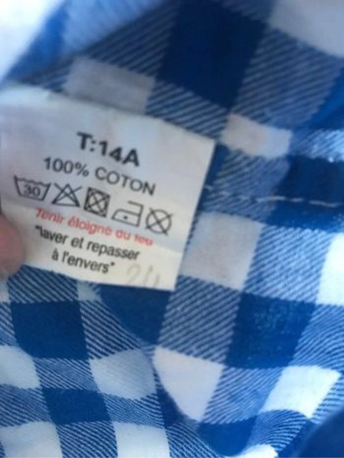 garçon 14ans chemise npo bleu à carreaux très bon état - photo numéro 7