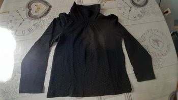 Sweet  col roulé noir à pois