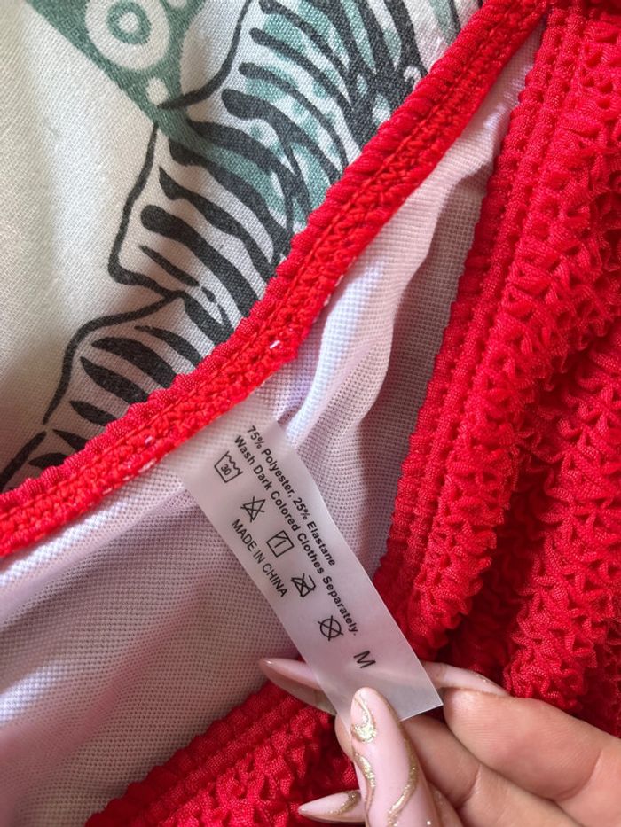 Bikini rouge avec jupe transparente Shein - photo numéro 7