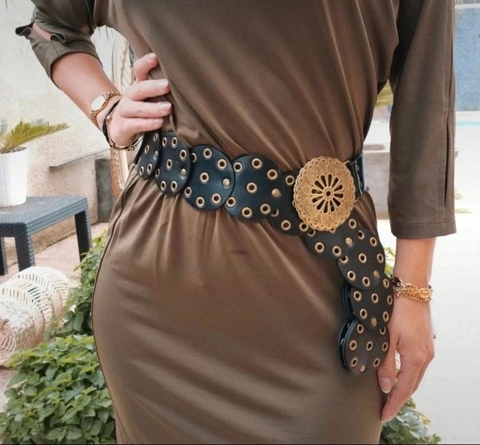 A46 ceinture bohème rétro ronde noire ajustable - photo numéro 4