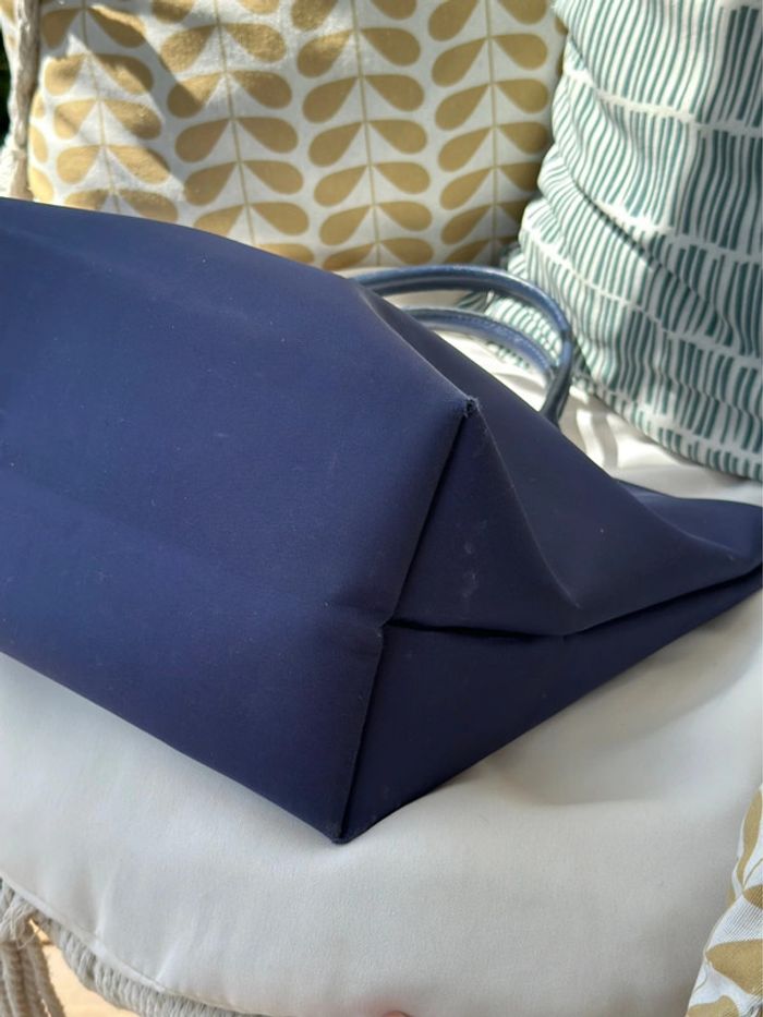 Sac Longchamp bleu marine toile et cuir - photo numéro 12