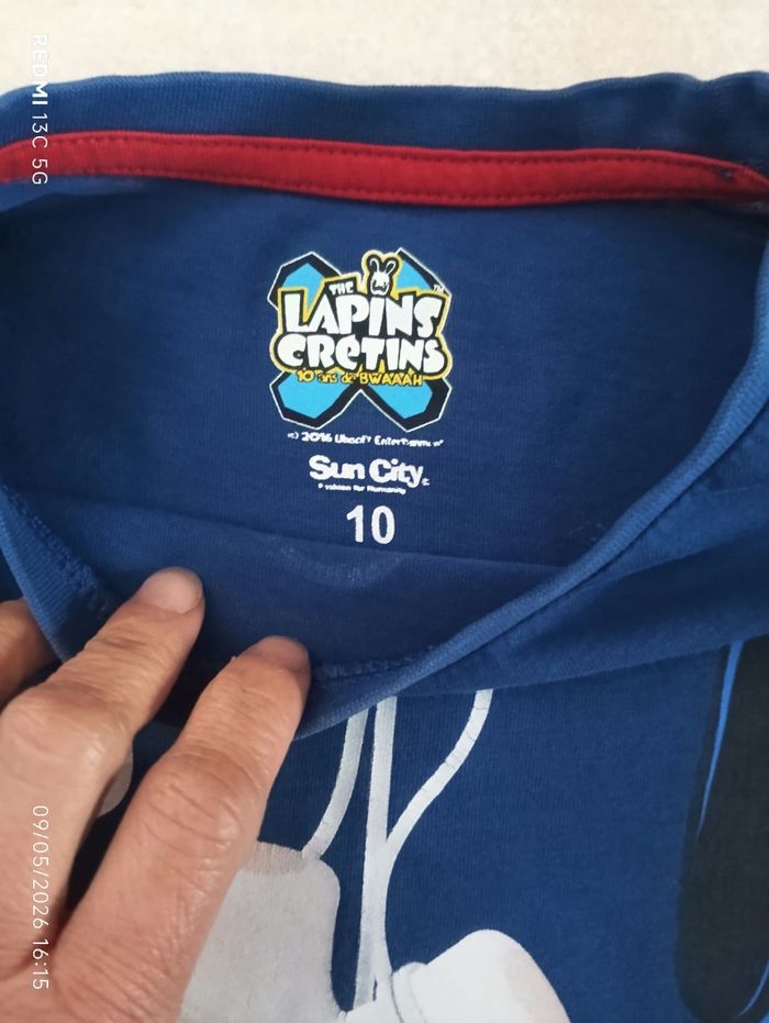 T-shirt Lapins crétins taille 10 ans - photo numéro 2