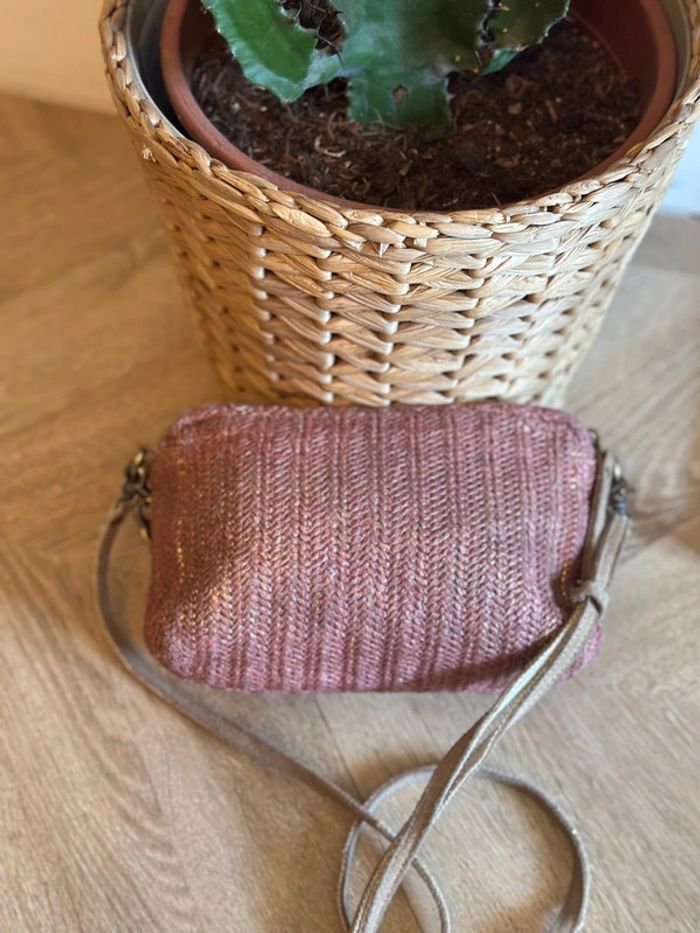 Sac Mila Louise en cuir rose poudré modèle “Mama” avec double anse modulable - photo numéro 6