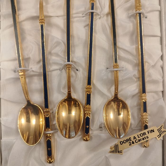 Cuillères dorées à l'or fin - photo numéro 3
