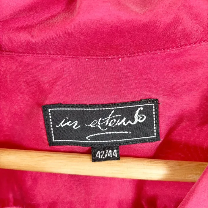 Chemise oversize en soie fuchsia à manches courtes – In Extenso – taille 42/44 A1316 - photo numéro 5