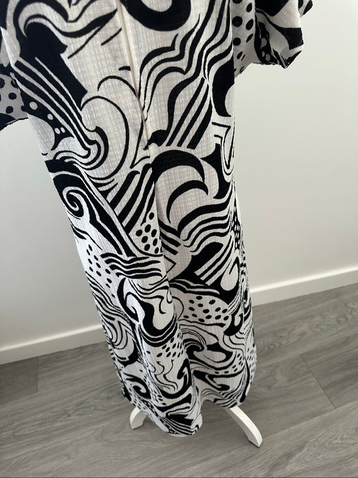 Robe bariolée noire et blanche Griffon Frères Vintage T40 L - photo numéro 7