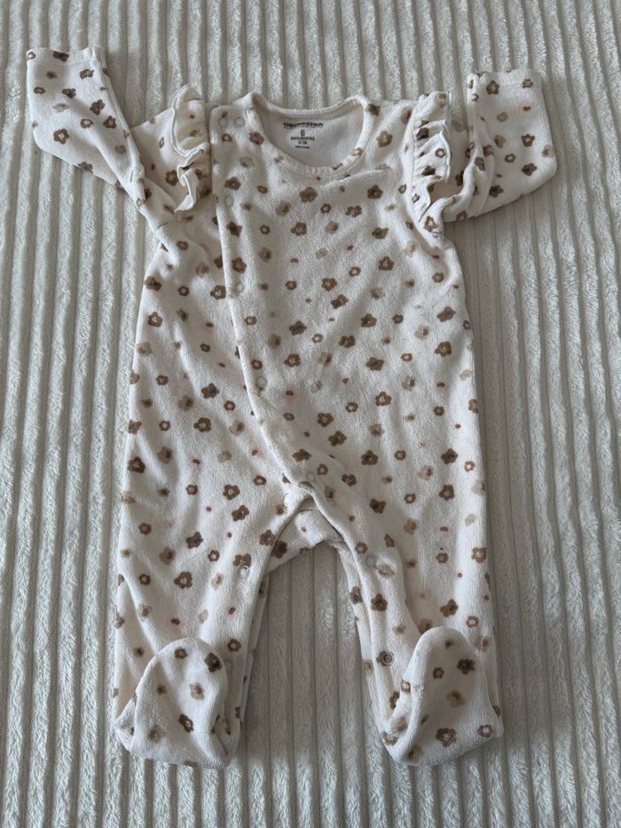 Lot de 2 pyjama - fille - beige et marron - Ochestra - 6 mois - Excellent état - photo numéro 3