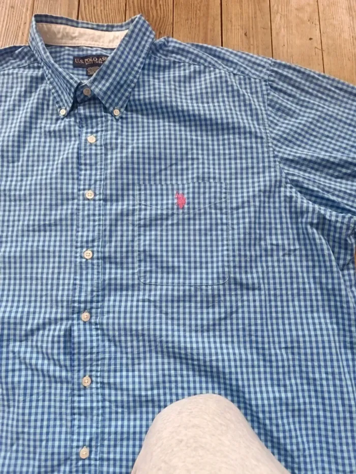 Chemise us polo assn. Manche courte bleu Xxl - photo numéro 5