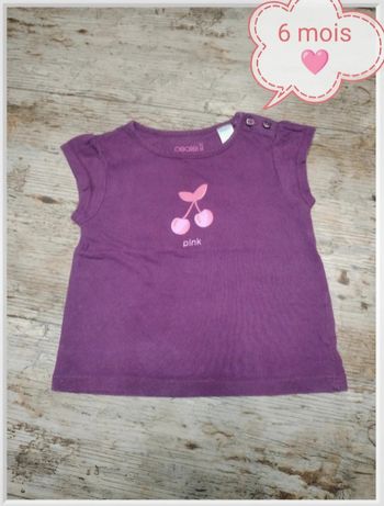 Joli t-shirt courtes manches été fille 6 mois