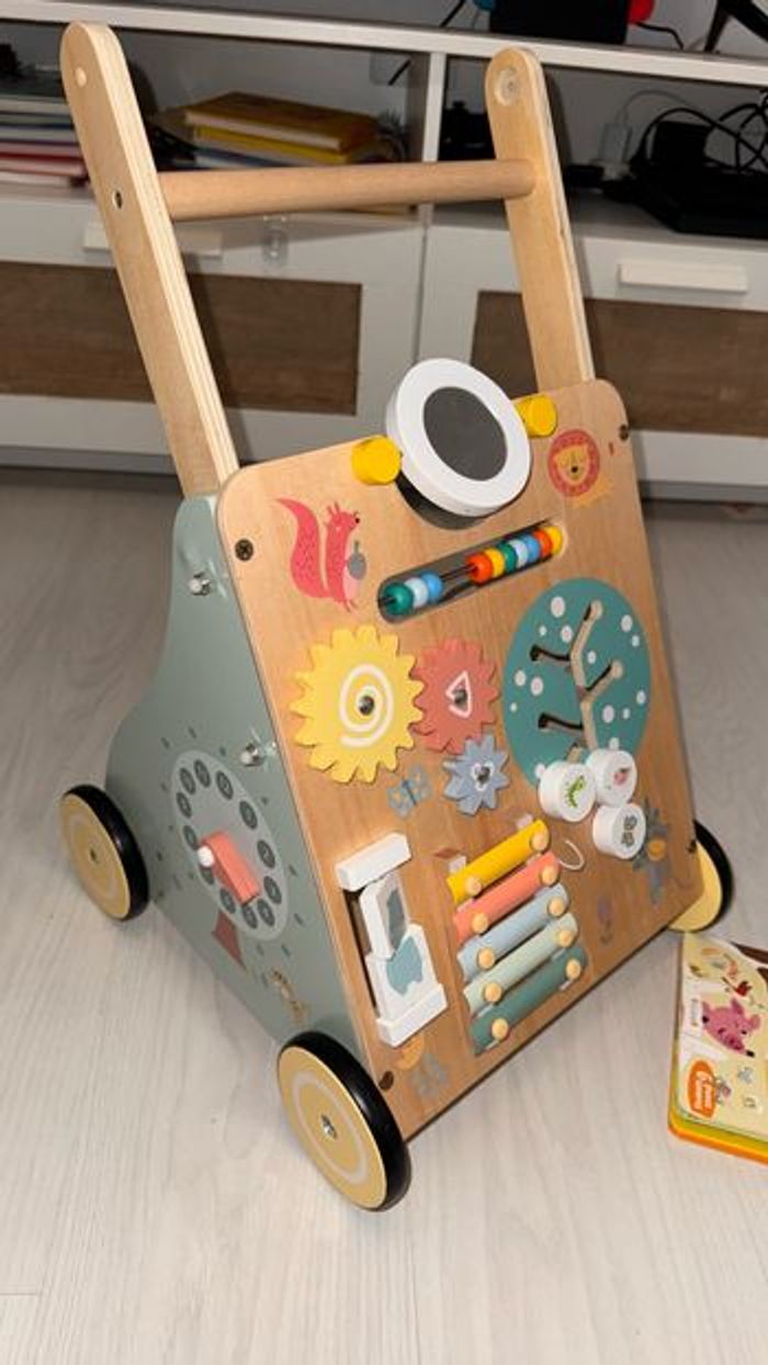 Trotteur Bébé en Bois, Chariot de Marche Bebe en Bois, - photo numéro 2