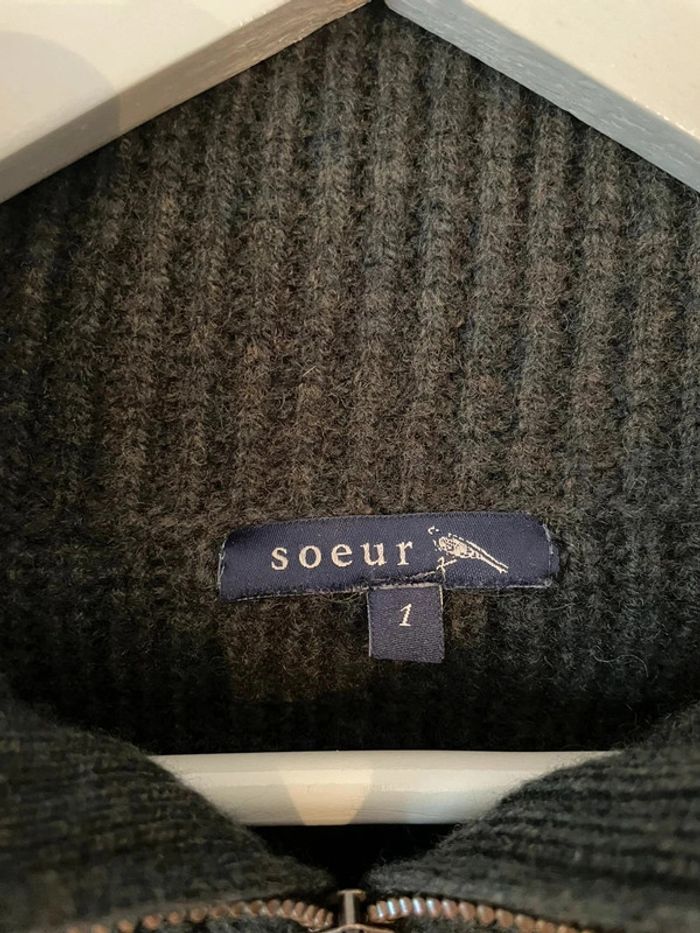 Pull Soeur Nietzsch kaki col camionneur / taille S - photo numéro 5