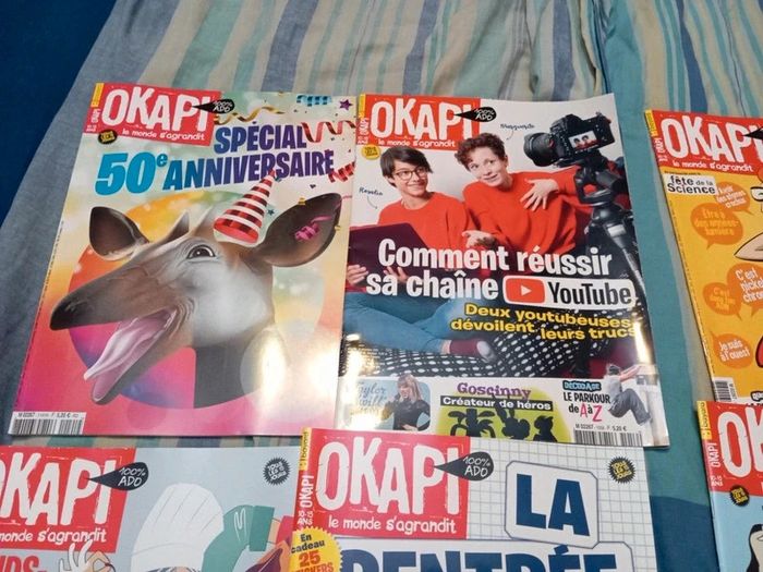 Lot 6 magazines Okapi 100% ado TBE+ cadeau - photo numéro 2