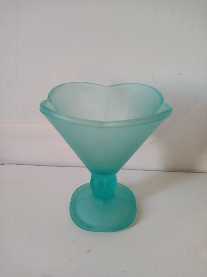 Coupe vintage en verre vert menthe pastel Italie