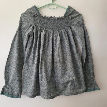 Okaïdi- haut à smocks fleuri 10 ans