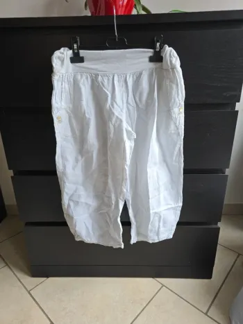 pantacourt fin blanc